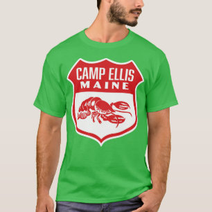 Camp Ellis Maine Retro Shield Red T Shirt