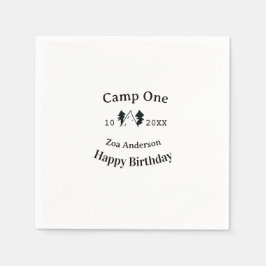 Camp en glad födelsedag namn datum campingäventyr pappersservett
