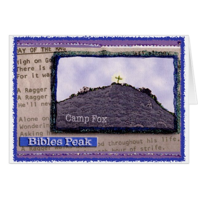 Camp Fox: Bibles Peak w/Raggers Sång Lyrics Hälsningskort (Framsidan Horizontal)