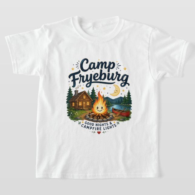Camp Fryeburg Goda Nätter Barn T-Shirt (Laydown)