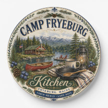 Camp Fryeburg Maine Rustik Kök Melamin Tallrik