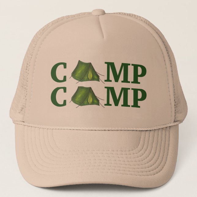 CAMP Grönt Tält, sommarcampinglägerträning Truckerkeps (Framsida)