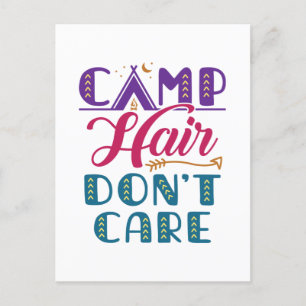 Camp Hair bryr sig inte kamper Camping Glamper Vykort