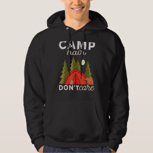 Camp Hair Dont Care Rv Van Camping som säger Lyckl Hoodie