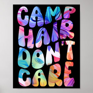 Camp Hair Don't Care Sommar Camping Tröja För Tjej Poster