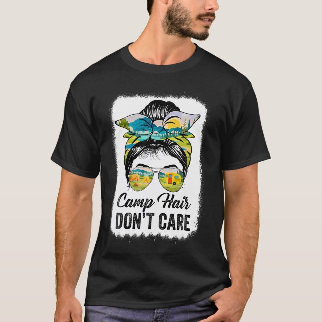 Camp Hår Bryr Sig Inte Kvinnors Campare Camping Ru T Shirt (Framsida)