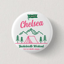Camp Hiking Bachelorette Hens Party Helg Pin