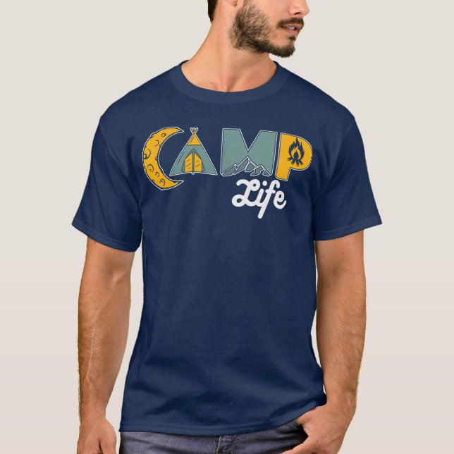 Camp Life Apparel retro T Shirt (Framsida)