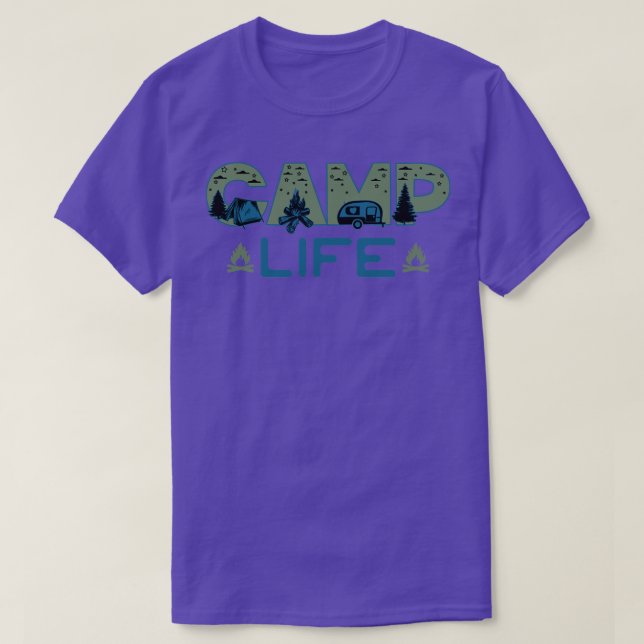 Camp Life äventyr natur älskare T Shirt (Design framsida)