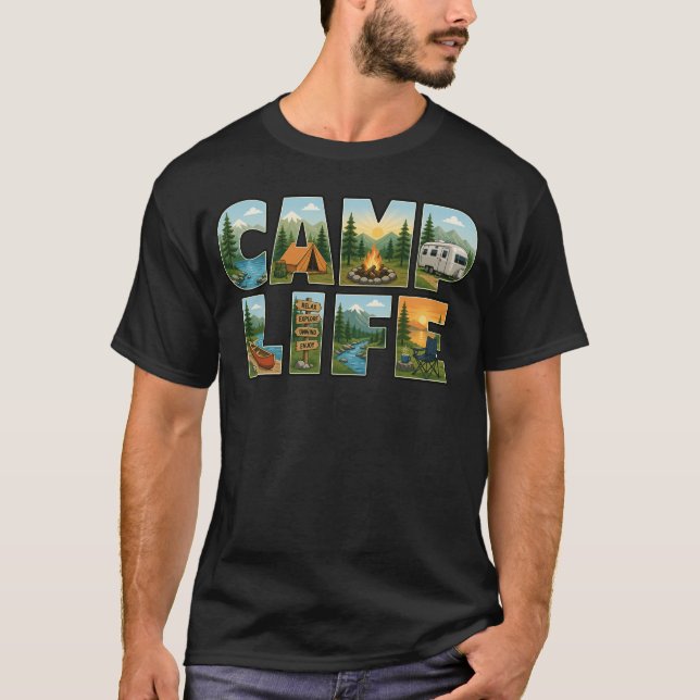 Camp Life camping T-shirt (Framsida)