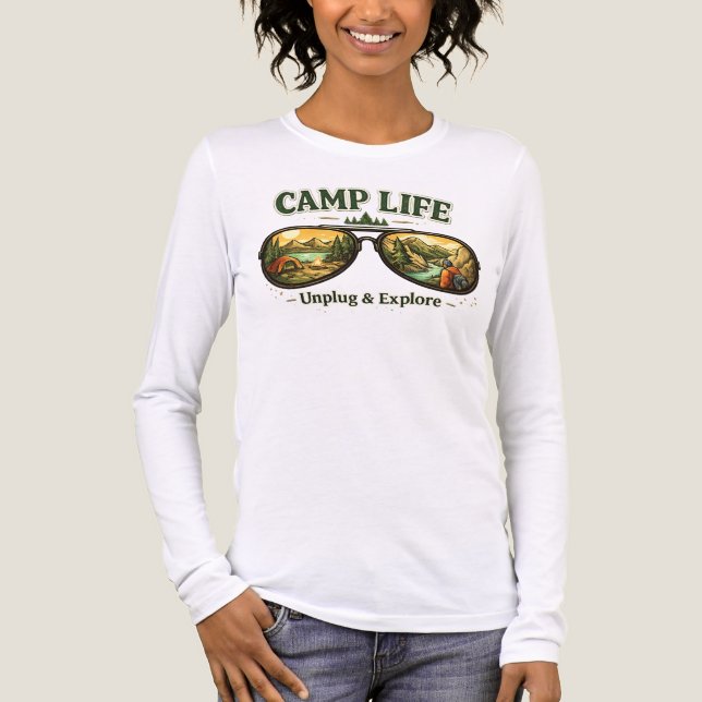 Camp Life Feels Right–Casual Long Sleeve Tee USA (Framsida)