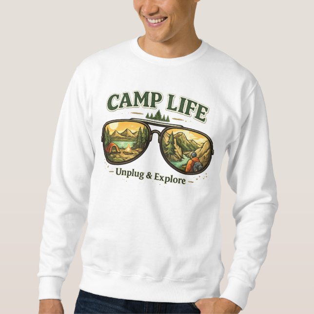 Camp Life Feels Right Men’s Sweatshirt USA (Framsida)