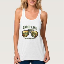 Camp Life Feels Right – Summer Tank Top USA Linne Med Racerback