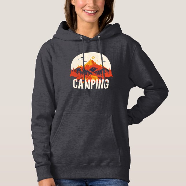 Camp Life Forever ، camping and hiking T Shirt (Framsida)