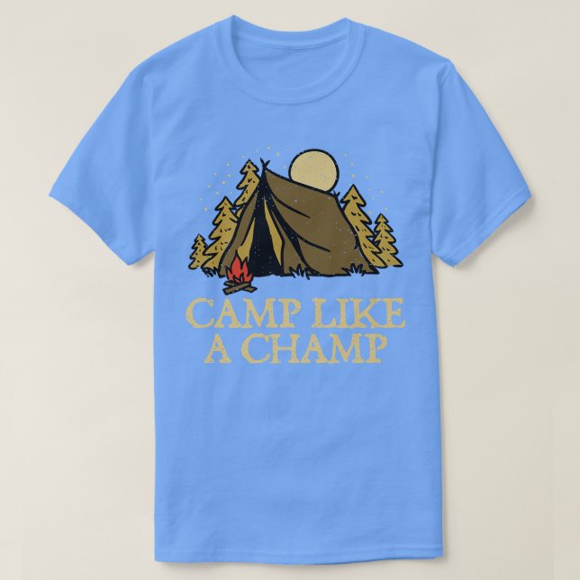 Camp Like a Champ Summer Camping Tropical Camper F T Shirt (Design framsida)