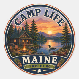 Camp Liv Fryeburg Maine Rund Klistermärke