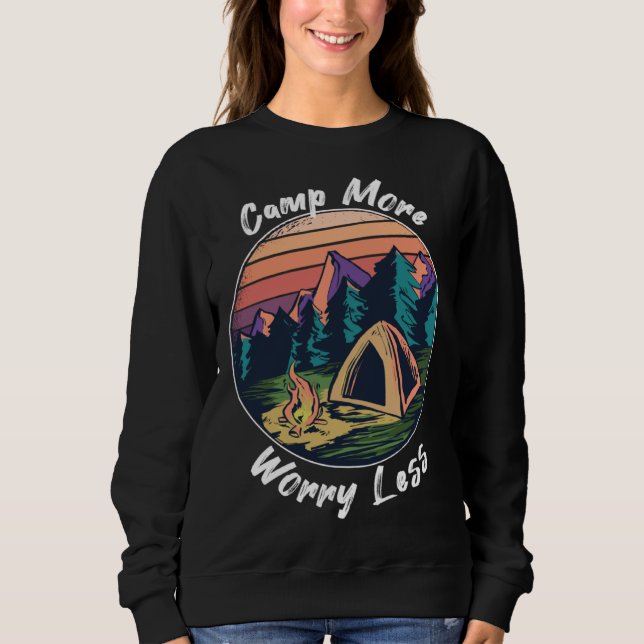 Camp More Worry Less Camping T Shirt (Framsida)