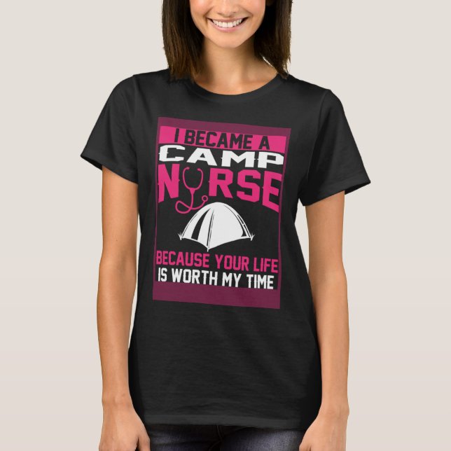 Camp Nurse Apparel  Unique Nurses T Shirt (Framsida)