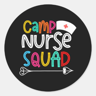 Camp Nurse Squad Funny Nurses Nursing Älskare Cute Runt Klistermärke