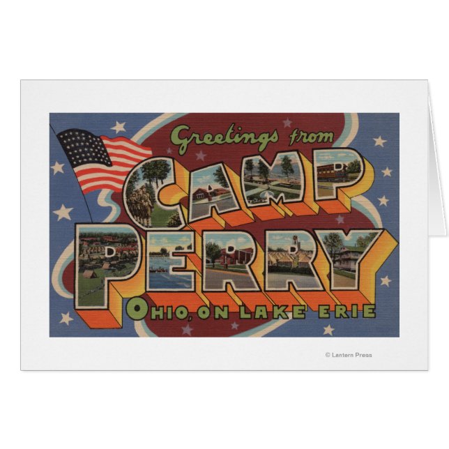Camp Perry, Ohio - Sjö Erie Hälsningskort (Framsidan Horizontal)