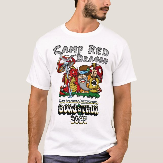 Camp Red Dragon 2025 B.A.T. White Basic T-Shirt (Framsida)