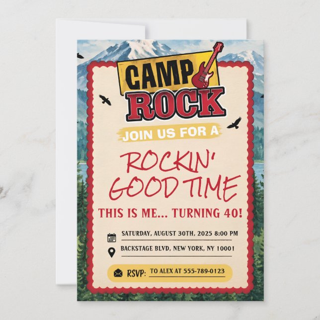 Camp Rock Födelsedag Inbjudningar (Framsida)