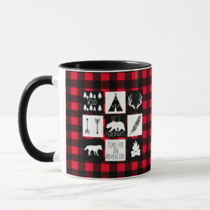 Camp Rustic Woodland Animals Buffalo Check Play Mugg