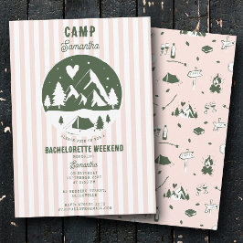 Camp Sängkammarfest Campa Helg Pink  Inbjudningar