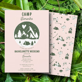 Camp Sängkammarfest Campa Helg Pink Inbjudningar