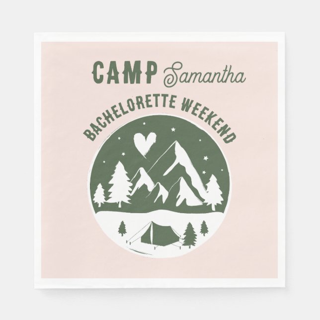 Camp Sängkammarfest Campa Helg Pink Pappersservett (Framsidan)