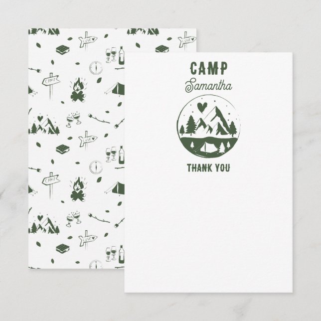Camp Sängkammarfest Campa Helgen Tack Kort (Fram/baksida)