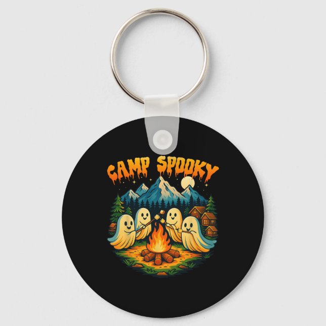 Camp Spooky Summerween Summer Halloween Cute Ghost Nyckelring (Framsida)