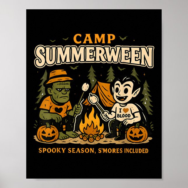 Camp Summerween Spooky Season Funny Summer Hallowe Poster (Framsidan)