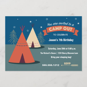Camp ut Party Inbjudningar