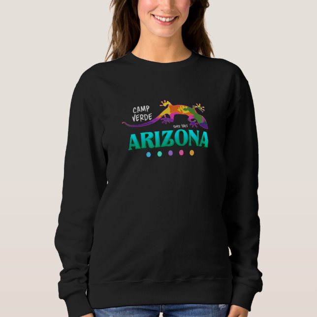 Camp Verde City Arizona Usa Desert Gecko Vacation T Shirt (Framsida)