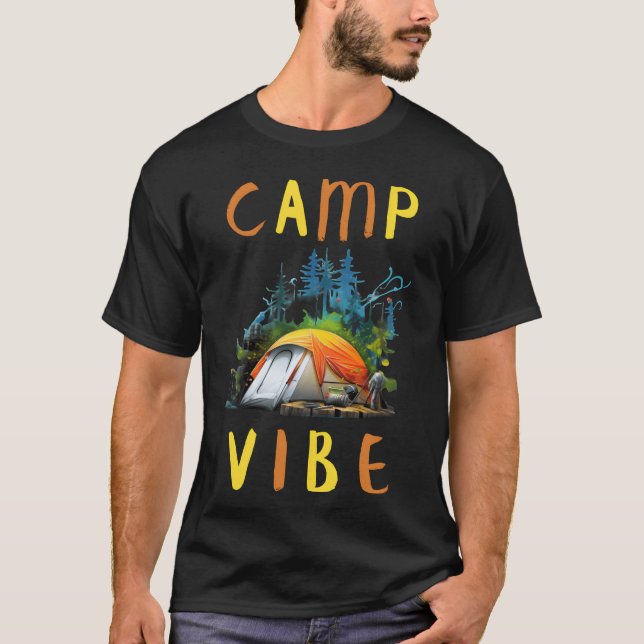 Camp Vibe Camping Älskare retro T Shirt (Framsida)