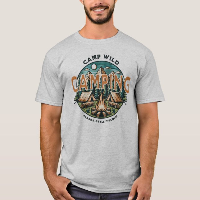 Camp Vild, Alaska Stil T Shirt (Framsida)