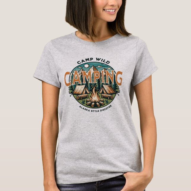 Camp Vild, Alaska Stil T Shirt (Framsida)