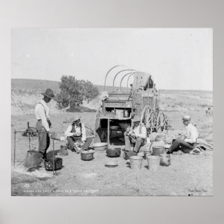 Camp Wagon på en Texas Roundup-Poster Poster