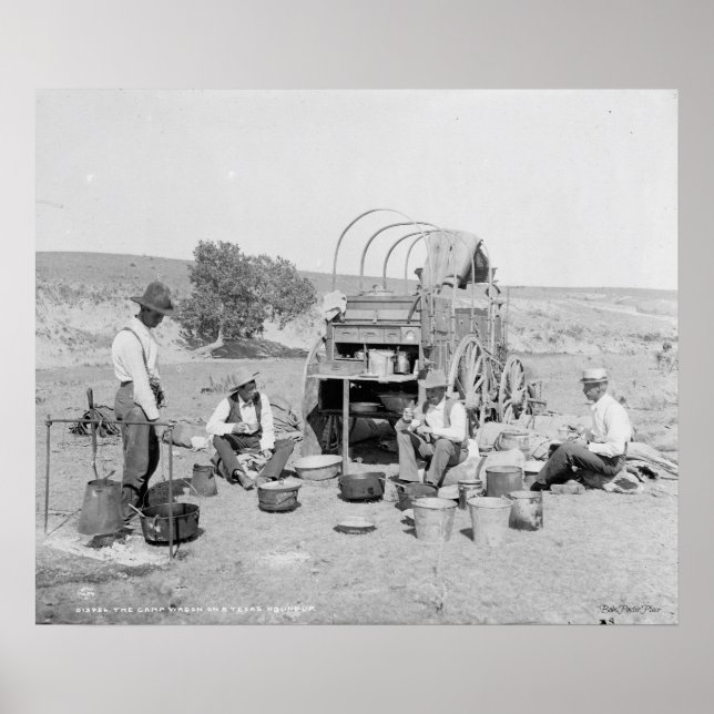 Camp Wagon på en Texas Roundup-Poster Poster (Framsidan)