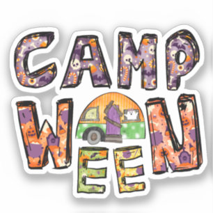 Camp Ween Halloween Camper Design Klistermärken