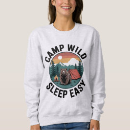 Camp Wild Sleep Easy-Björn Camping Vintage Solnedg T Shirt