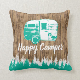 Campa den lantliga skogen för rolig lycklig kudde