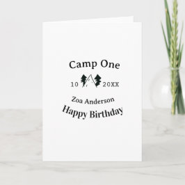 Campa en glad födelsedag namn datum campingäventyr kort