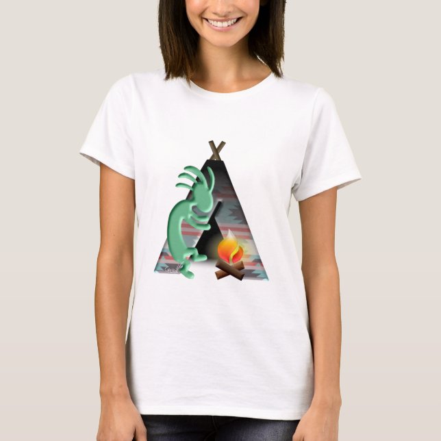 Campa för Kokopelli indianTipi T-shirt (Framsida)