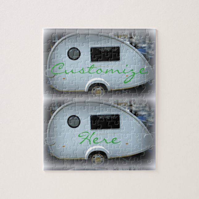 Campa för zigensk husvagn för Teardrop lyckligt Pussel (Vertikal)