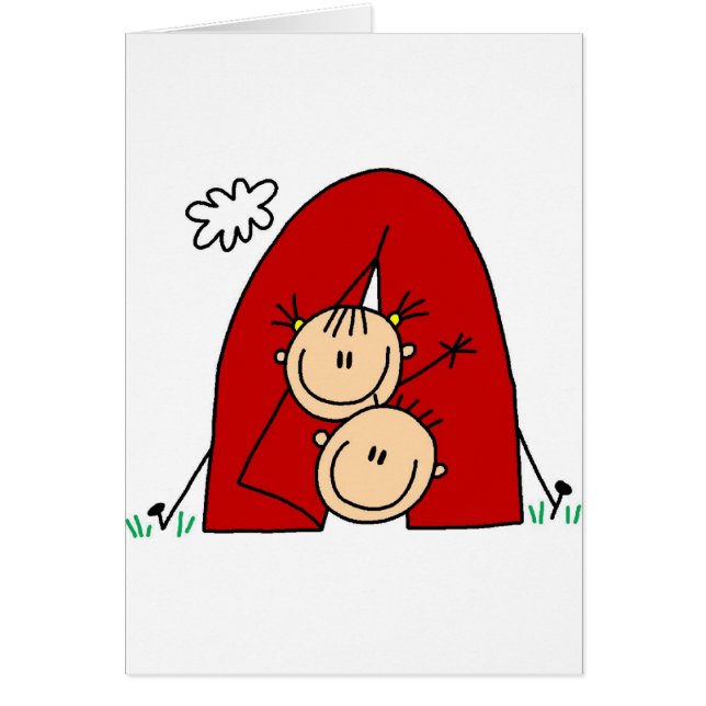 Campa i tältkort hälsningskort (Framsidan)