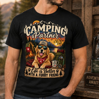 Campa med min golden retriever t shirt