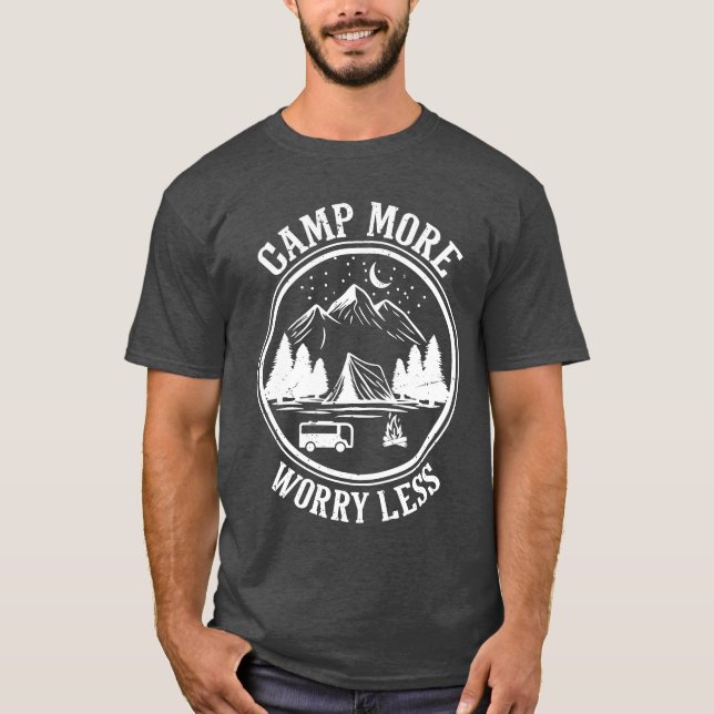 Campa mer, oroa dig mindre Camping t-shirt tjej (Framsida)
