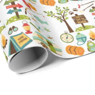 Campa mönster som slår in papper presentpapper